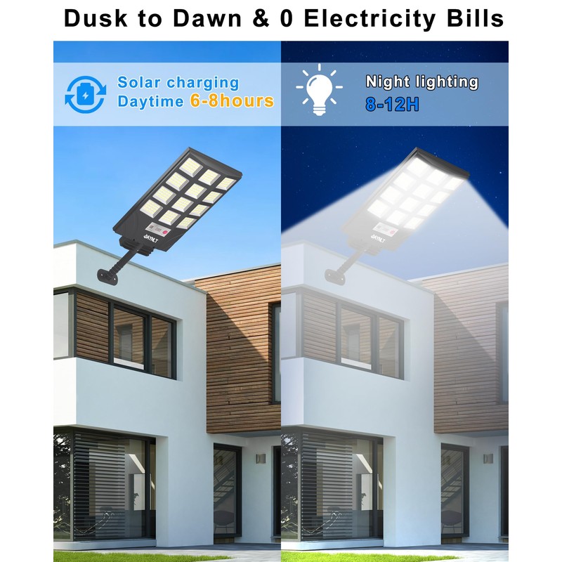 JAYNLT Solar Lights for Outside, 5 Lighting Modes Solar Flood