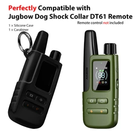 Fretime Silicone Protective Case for Jugbow Dog Shock Collar DT61 Remote with Carabiner (Black)