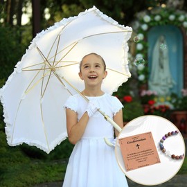 EFVISD Confirmation Gifts for Teenage Girl, Cross Beaded Bracelet Catholic Confirmation Gifts for Girls Daughter Granddaughter Niece Sister With Confirmation Cards