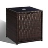 SUNNYPARK Outdoor Umbrella Side Table with 2 Weight Bags, 2-in-1