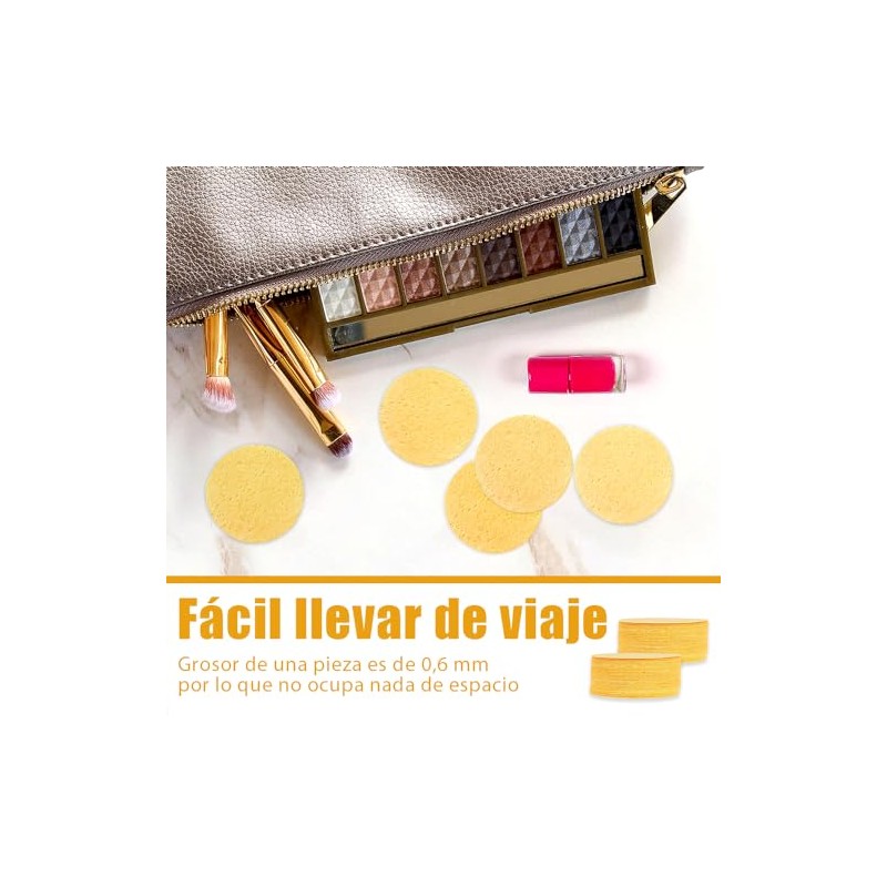 50 Compressed Facial Sponges, Esponja para Lavar la Cara, Esponjas