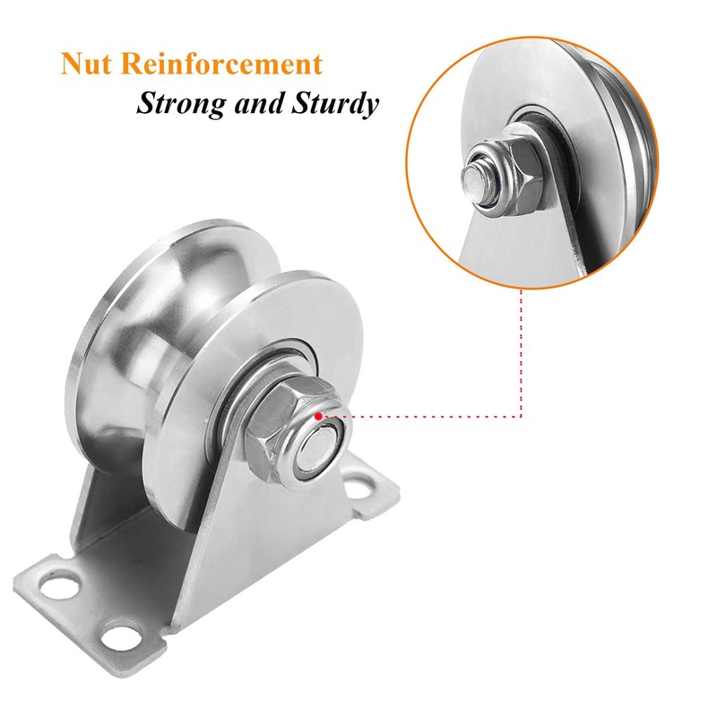 Stainless Steel U Groove Roller Gate Track Roller Heavy Duty