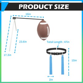 WodGod Football Kicking Tee and 2pcs Flag Football Belts,Portable Football Tees for Kicking,Flag Football Flags,Kicking Tee,Football Tee,Football Training Equipment for Adult & Youth