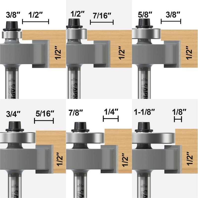 APIOLO Professional Rabbet Router Bit Set 1/4 Shank 1pcs with