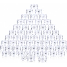 Tarros de Viaje Plástico Transparentes 100pcs Envases Mini Frascos y Recipientes con Tapa para Viaje, 5g
