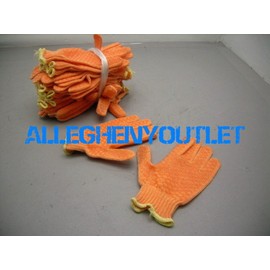 Perfect Fit 2 PAIR PVC Grip CUT RESISTANT STRETCH Gardening Work Gloves, ORANGE Small