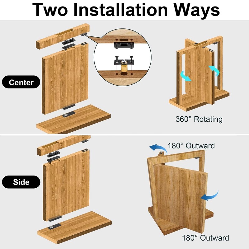 Hidden Door Hinge, Pivot Hinge - 570LBS Load-Bearing Heavy Duty