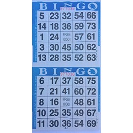 American Games INC 3000 Paper Bingo Cards-2 Cards per sheet-1500 Sheets [Choose Color Below] (Blue)