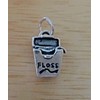 Wholesale Charms Sterling Silver 3D 14x10mm Dental Floss for Teeth