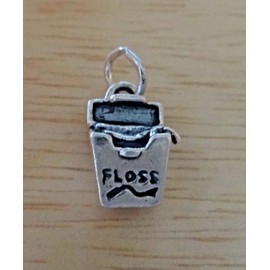 Wholesale Charms Sterling Silver 3D 14x10mm Dental Floss for Teeth Dentist Charm