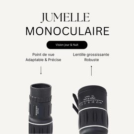 PARENCE - Set of 2 Monocular Binoculars 16x52 with Night Function - Carry Bag & Cleaning Tool - Armoured Lens - Ideal Camping, Fishing, Observation, Concert, Shooting Range / Set of 2