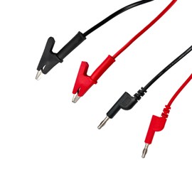 Xnrtop 2 pcs Multimeter Banana Plug to Alligator Clips Test Lead for Electrical Testing, 4 mm Stackable Plug Silicone Alligator Clip Test Probe Lead Wire Cable 1 M