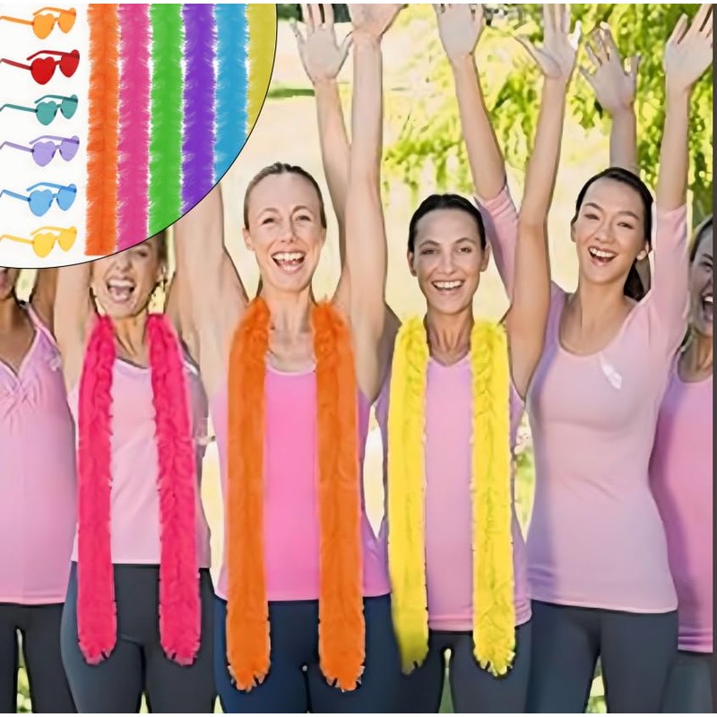 SSKHE Set di 12 Boas in piume colorate con aletta