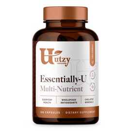 Utzy Naturals Essentially-U Multi-Nutrient | Whole Food Antioxidants + Chelated Minerals for Everyday Health | 180 Capsules