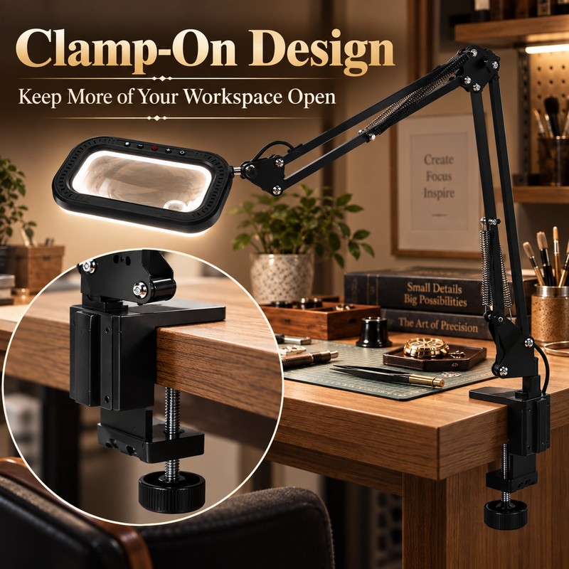 3X Magnifying Glass Lamp for Reading, Crafting or Close-Up Work
