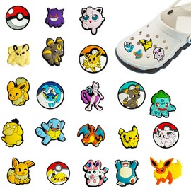 Fokroin Pack of 25 Shoe Charms, Crocs Pins for Children, Cartoon Shoe Charms, Cartoon Shoes Decorative Shoes Pendants, PVC Shoe Charms for Children, Boys, Girls and Adults