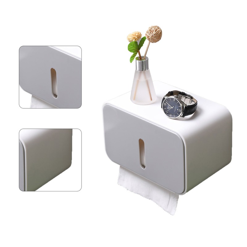 Wall Mounted Tissue Box Dual Paper Outlet Waterproof and Moistureproof