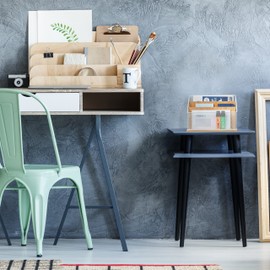 Relaxdays Document Holder, Letter Stand, 3 Compartments, HBT 20 x 29 x 14 cm, Metal and Bamboo, File Tray Standing, Natural/White