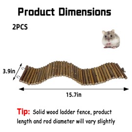 Rat Bendy Long Suspension Bridges Hamster Climbing Ladder Flexible Hamster Wooden Bridge for Mouse Rat