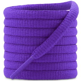 DELELE 2 Pair Oval Shoes laces Half Round 1/4" Athletic Shoelaces Shoe Strings Purple 55 inch