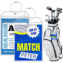 2Pcs Plastic Luggage Tags,Extra Large Golf Luggage Tag 9" x 6",Shipping Label Holder for Golf Bag Carnival Cruise Ships (2)