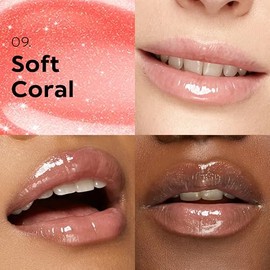 KIKO MILANO - Brillo de labios 3D Hydra suavizante para un aspecto 3D | 13 colores | Sin crueldad | No comedogénico | Maquillaje profesional | Fabricado en Italia, Coral suave