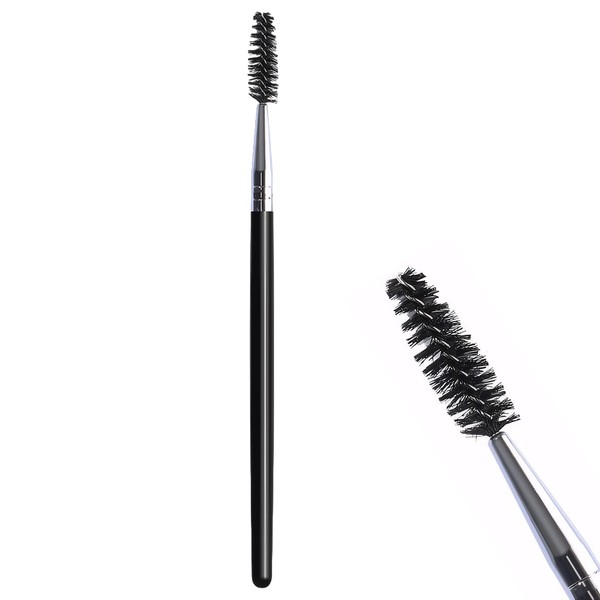 10Pcs Eyebrow Brush,Eyelash Spoolies,Bendable Brush Head for Natural Makeup (Black)