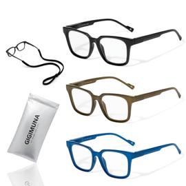 GiGimuna Blue Light Blocking Glasses for Woman Men,Bluelight Computer Phones Gaming TV fashion Glasses for Womens Mens Clear Lens,Blocks Blue Rays and UV Glare,Anti Eye Strain and Insomnia 3pcs BL71