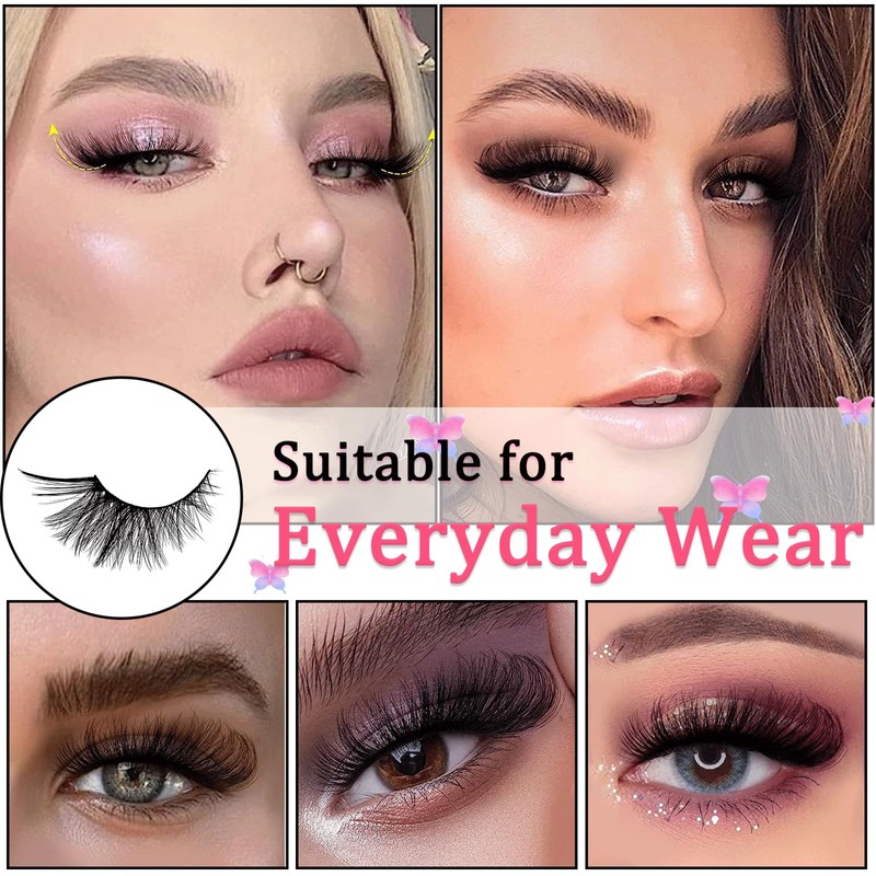 3D False Eyelashes, Cat's Eye, Natural Artificial Eyelash Extensions Set,