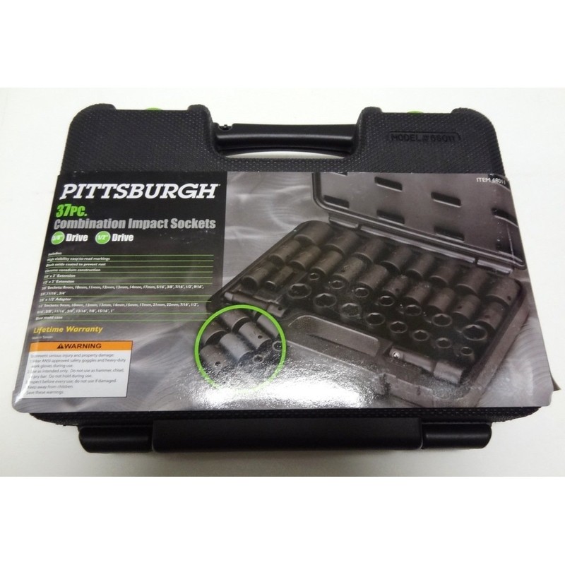 Pittsburgh 37 Pc. Combination Impact Sockets
