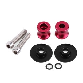 Motorcycle, Qiilu 2 Pieces 6/8/10 mm CNC Rear Stand Swingarm Spool Sliders Stand Swing Arm Bobbins (10 mm Red)