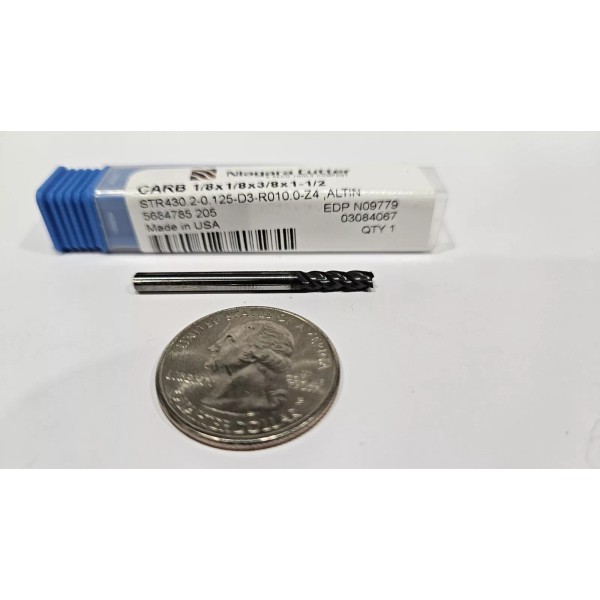 NIAGARA NEW NIAGARA 1/8"x1/8"x 3/8"x 1-1/2" Carbide End Mill STR430.2-0.125