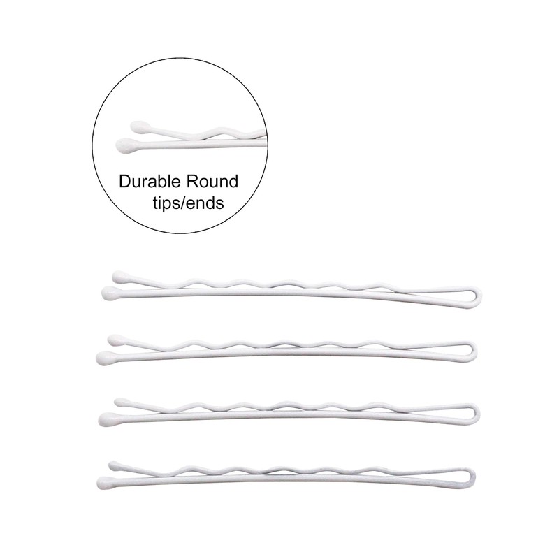 Dofash 5Waves Bobby Pins White Hair Pins 5CM/2IN Hairpins Decorative