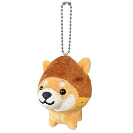 LamPlanning Series-8 Traveling Mameshiba Key Chain Mascot, Ball Chain, Back Charm, Cute, Fluffy, Dog, Shiba Inu, Mameshiba, Healing, Braun