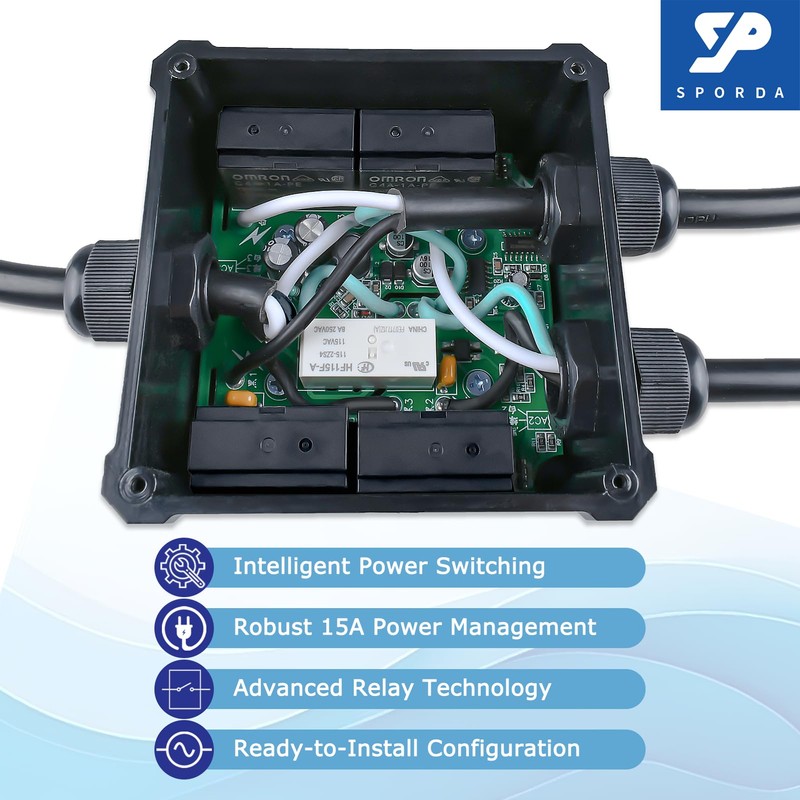 AC120V 15Amp Automatic Transfer Switch, ATS Auto Transfer Switch with