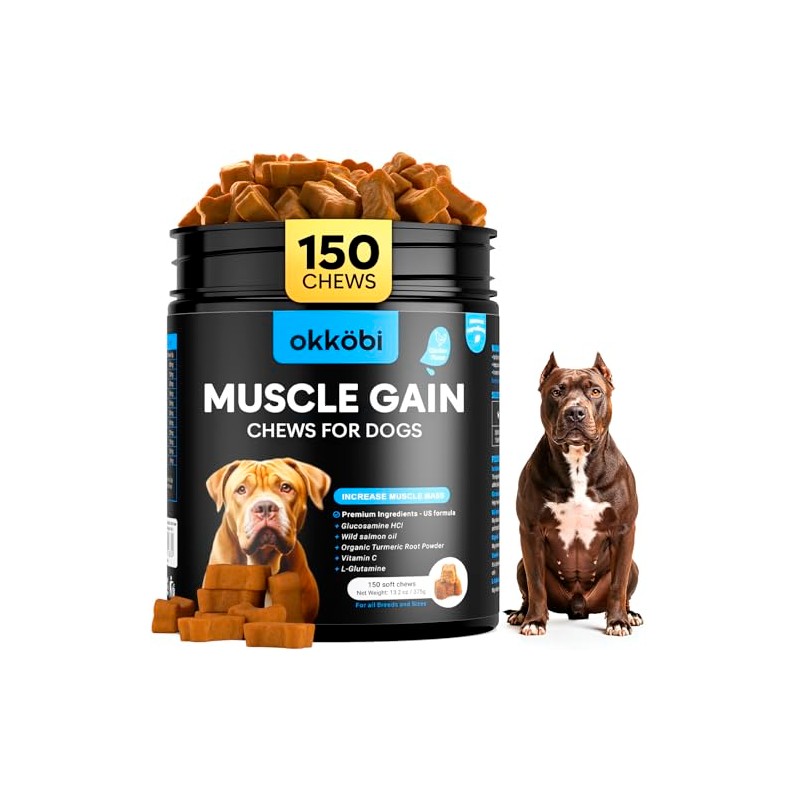 11-in-1 Muscle Gain Chews - Weight Gain Supplements for Dogs