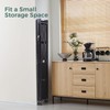 DEANIC 5-Shelf Folding Bookcase with Wheels, Rolling Bookshelf Heavy Duty