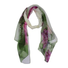 ANKOMINA Women Floral Printing Silk Scarf Shawls Chiffon Bandana Long Wraps Summer Beach Hijab