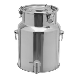 Beverage Dispenser with Faucet & Lid Beverage Drink Dispenser Stainless Steel Milk Can for Storing Milk, Coffee, Vinegar, Dried Peppers, Rice, Cereals (10L/2.64Gal)
