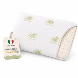 Dream Cuscino Bambino Antisoffoco Memory Foam - Cuscino Neonato Traspirante con Federa Aloe Vera - Cuscino Lettino Basso Profilo 5 cm - Certificato OEKO-TEX - Made in Italy - 50x26 cm