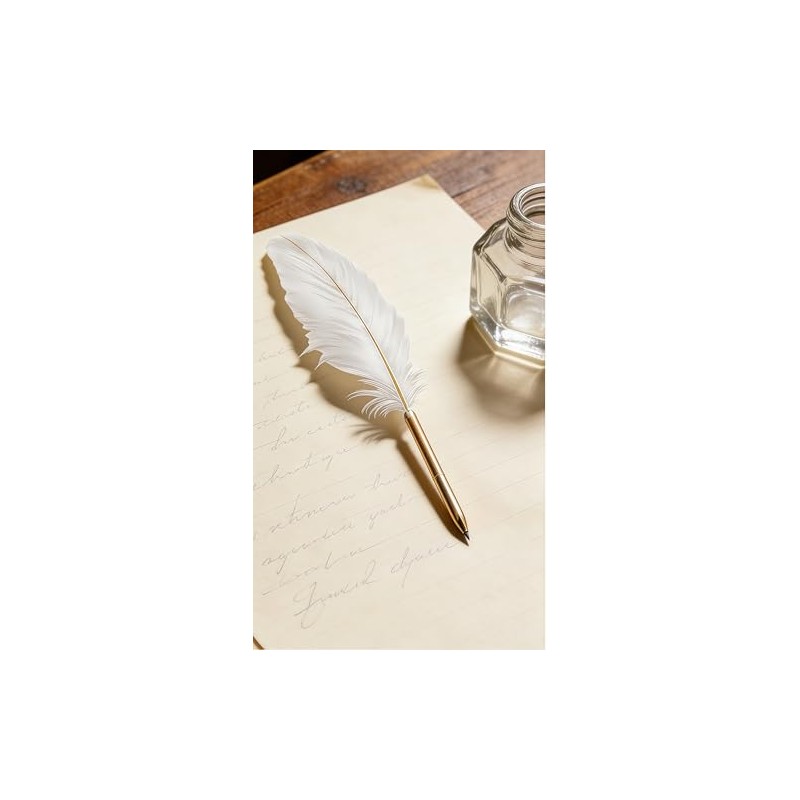 votuyet 1 Pack Retro Feather Ballpoint Pen, Exquisite Signature Pen