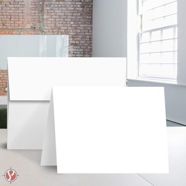 5" X 7" Heavyweight Blank White Greeting Card Sets - 30 Cards & Self Seal Envelopes