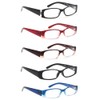 5 Pack Spring Hinge Reading Glasses Rectangular Fashion Quality Readers