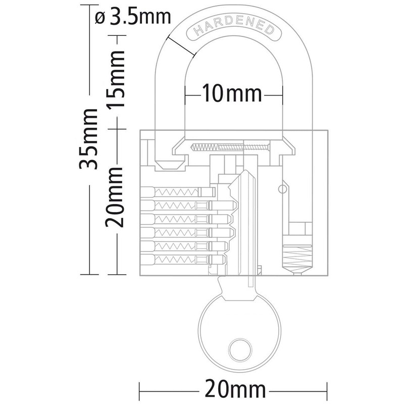 Kippen 2002AX 20mm Shackle Lock with Brass Housing