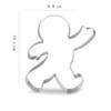 10.5 cm Christmas Waving Gingerbread Man Cookie Cutter - Stainless