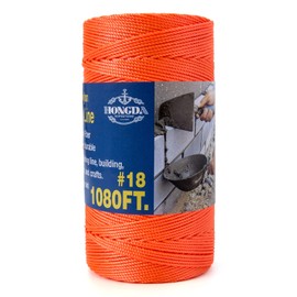 HONGDA Twisted Nylon String, 18 x 1080FT Mason Line String, Nylon Twine for Masonry Job, Trot Line, Decoy Line, Net Making and Mending, Workshop, Crafts, Gardening