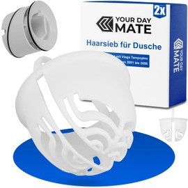 Hair Strainer for Shower, Pack of 2, White, Compatible with Viega Tempoplex for Series from 2001-2006, Replacement Immersion Pipe Hair Catcher Shower for Model 6958.96, 625 221, Hair Filter Strainer