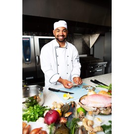 Commercial Blue Plastic Cutting Board, Large 20x15 Inch, Fish and Seafood NSF