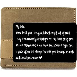 I Love You Wallet Card Love Note for Husband To My Love Gifts, Engraved Wallet Insert, Valentine gifts for men, Anniversary Card from Wife, Anniversary Cards for Husband, Boyfriend
