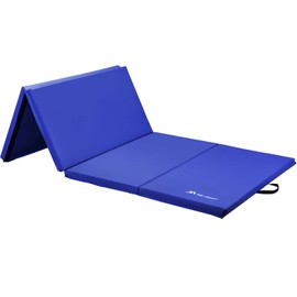 Folding Gymnastics Mat, Foldable Tumbling Mat for Kids, PU Leather Exercise Mat with Carrying Handles, Gymnastics Equipment for Home Gyms Training Yoga, Multiple Colors